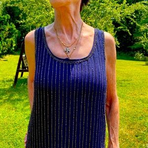 Jennifer Lopez navy sequence tank top